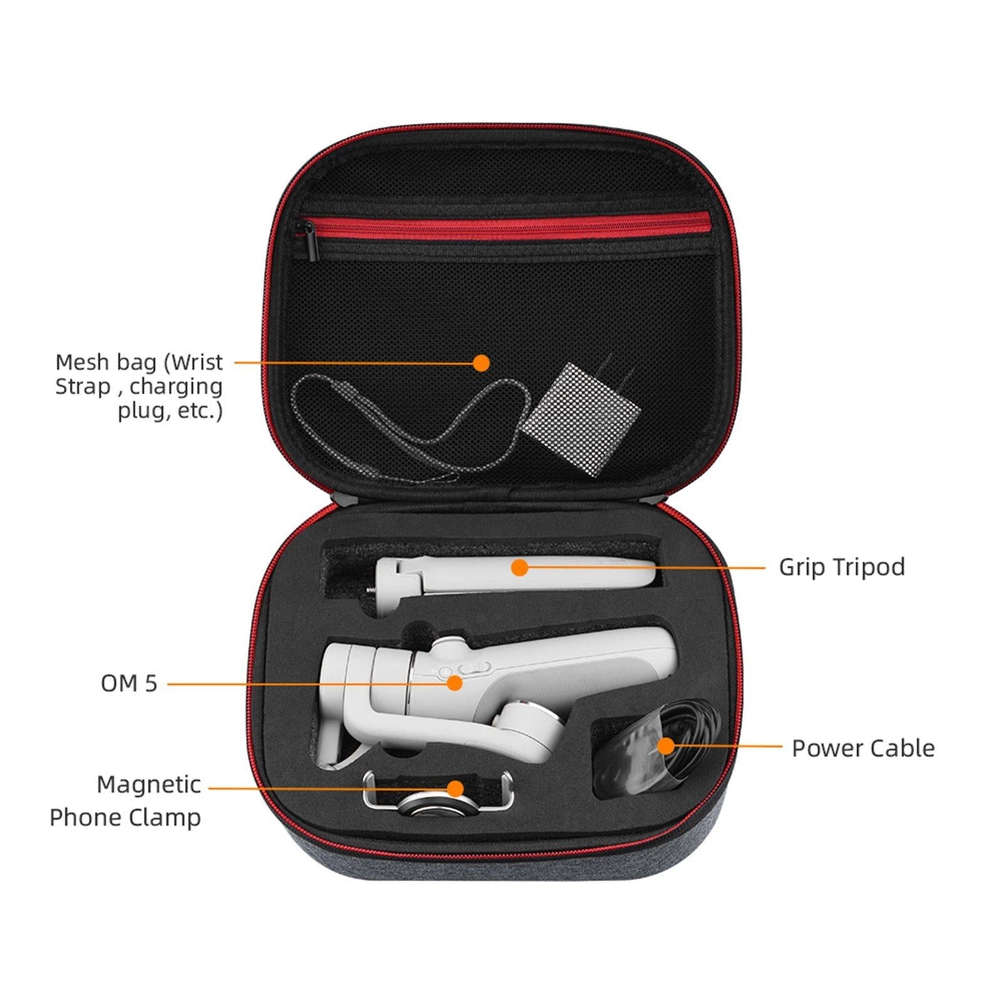 Camera Storage Handbag for OM 5 Waterproof Protective Two-Way Zipper  Black