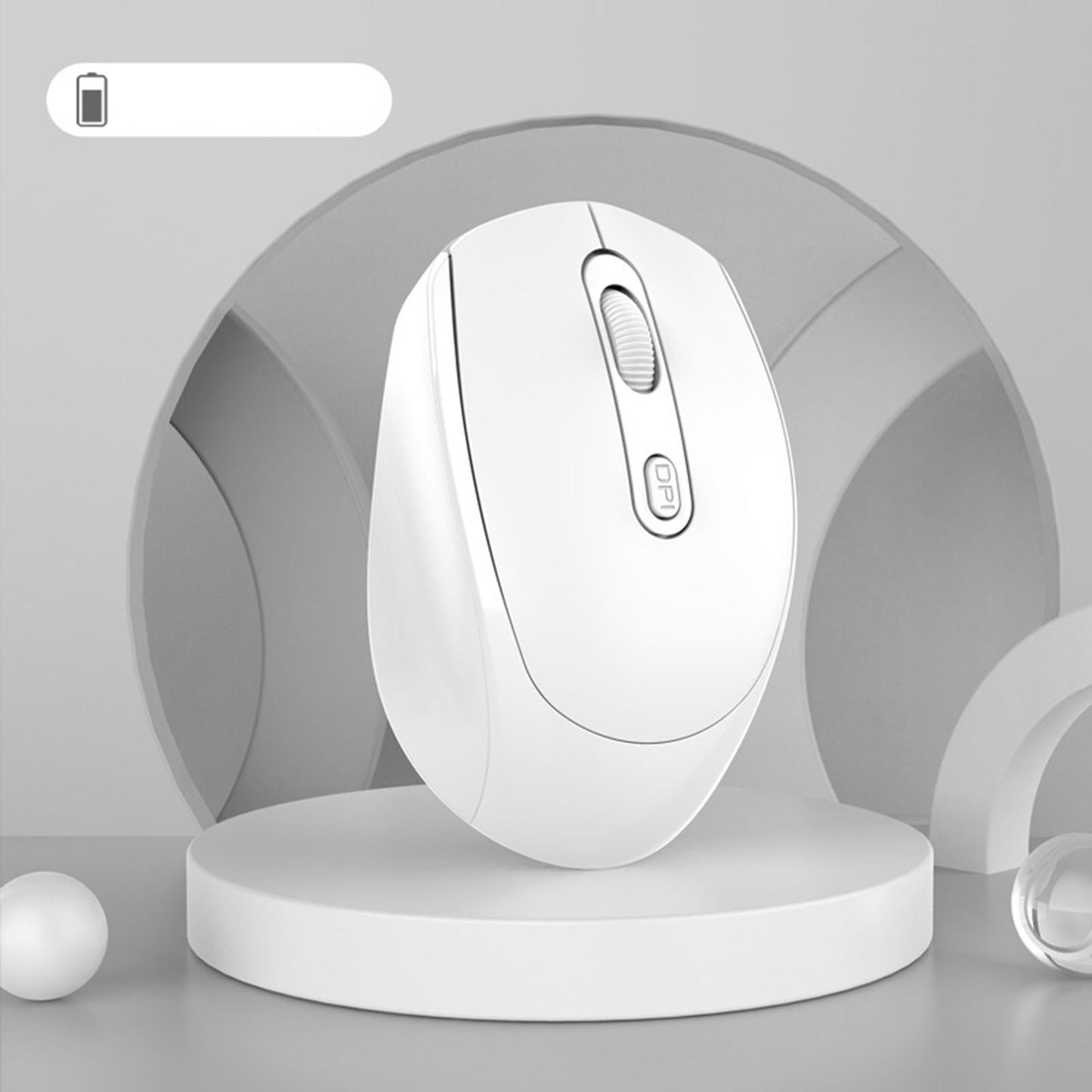 2.4G Wireless Mouse Slim with USB Receiver Portable for Pc Laptop White