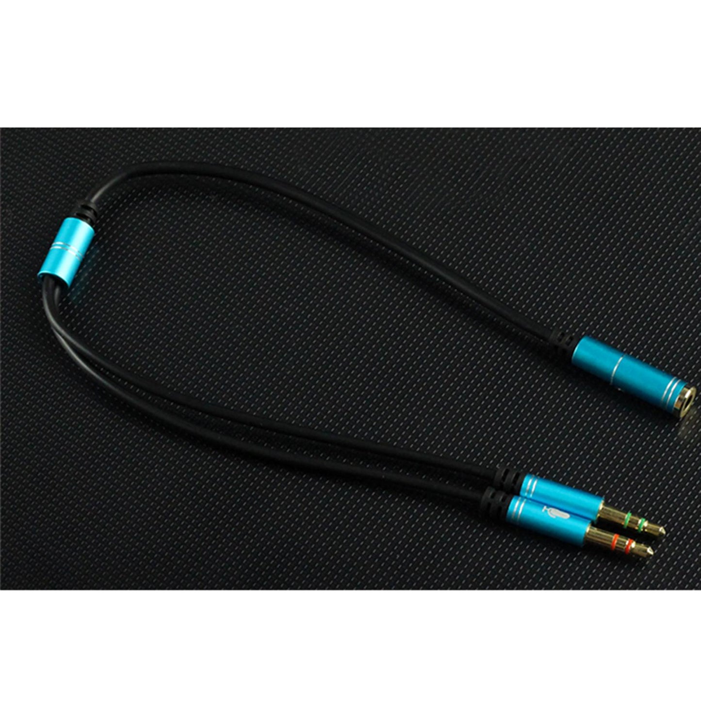 Splitter Audio Cable 0.3M Stereo Cables for Microphone PC Computer Black