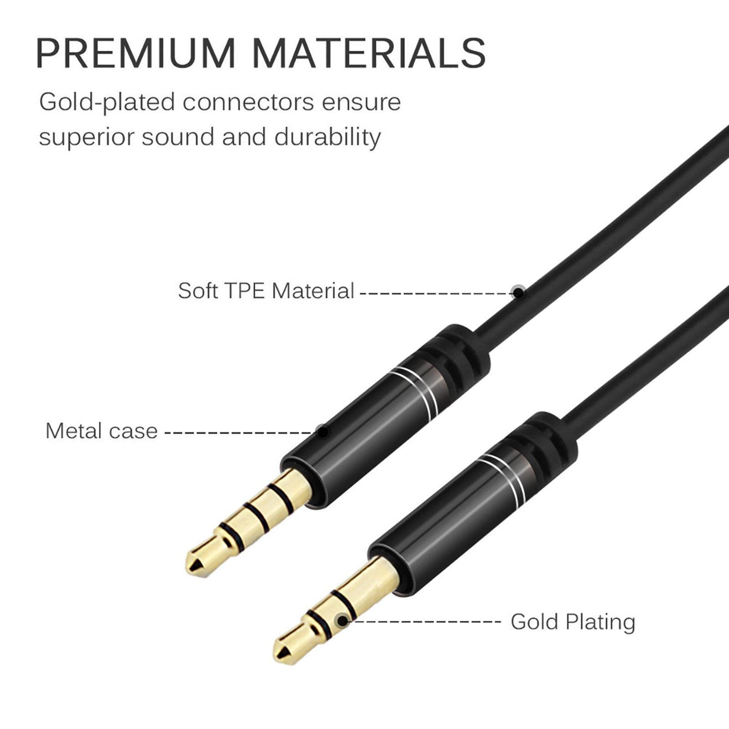 AUX Cable Headset Splitter Extender for Digital Product Black