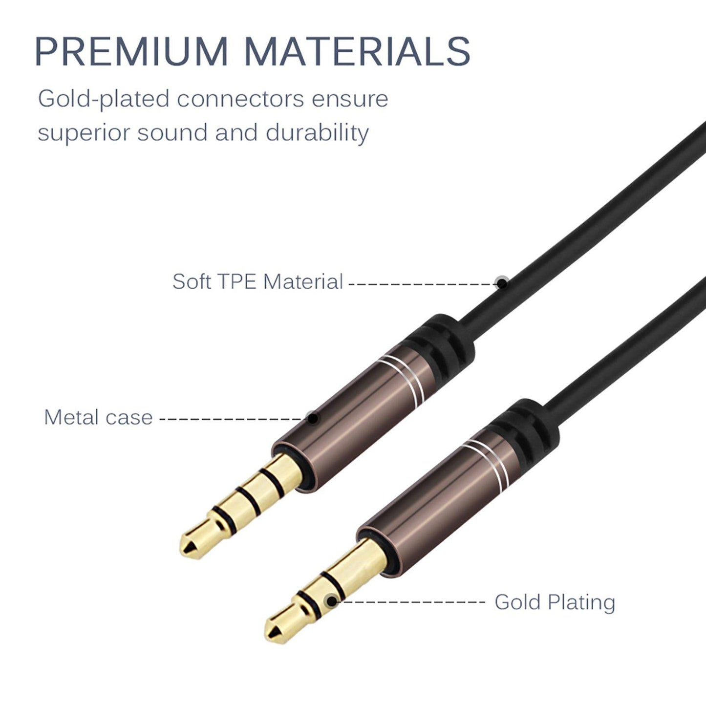 AUX Cable Headset Splitter Extender for Digital Product Brown