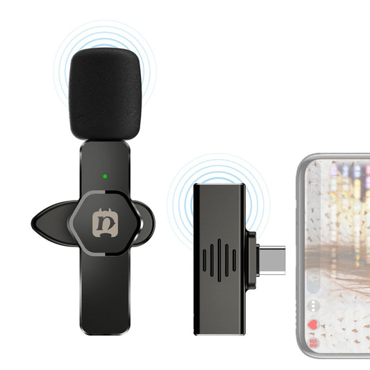 Wireless Lavalier Microphone USB-C for Youtube Facebook Live Stream