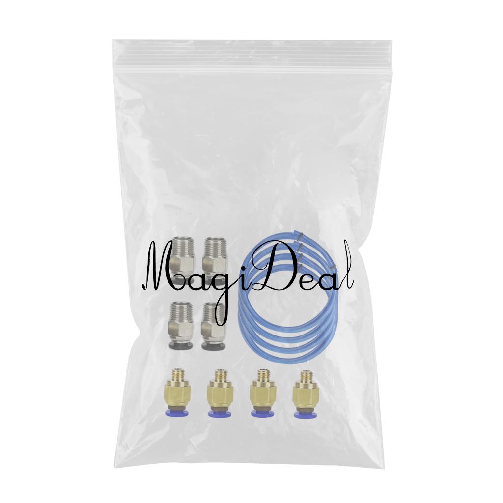 Pneumatic Connector Outer Diameter 4mm Fitting PC4-M6 PTFE Tube blue