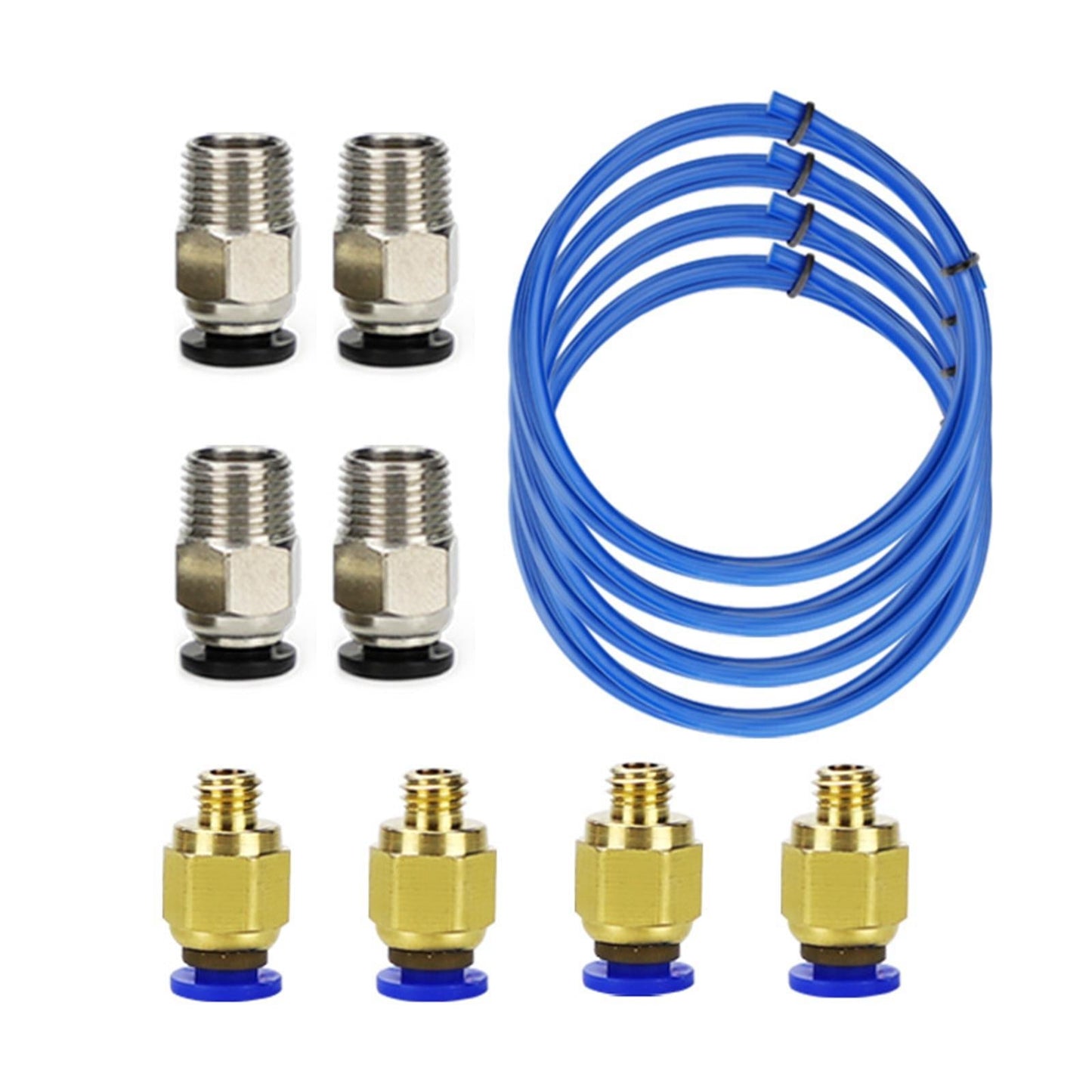 Pneumatic Connector Outer Diameter 4mm Fitting PC4-M6 PTFE Tube blue