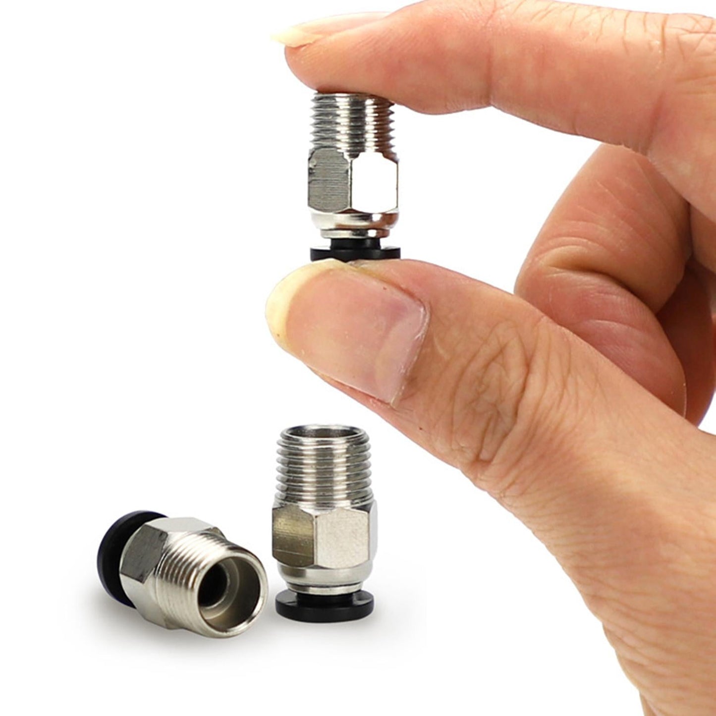 Pneumatic Connector Outer Diameter 4mm Fitting PC4-M6 PTFE Tube white