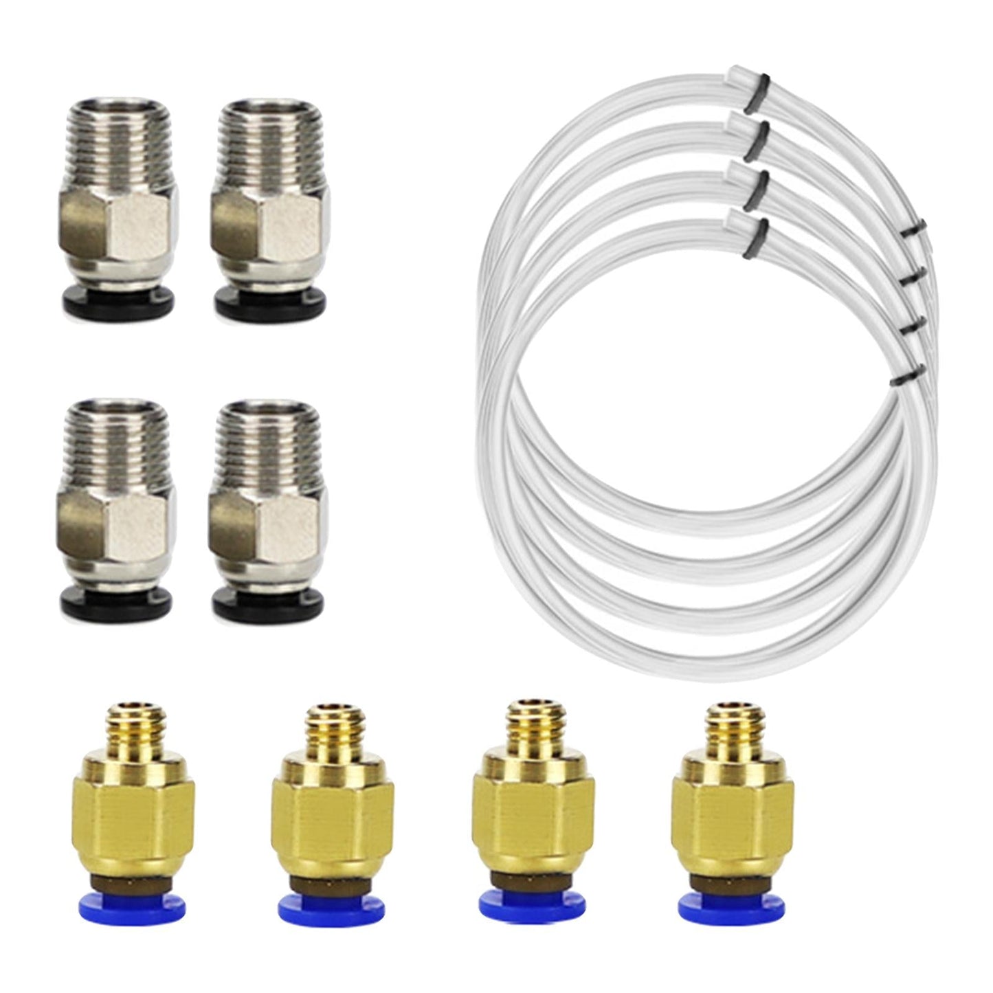 Pneumatic Connector Outer Diameter 4mm Fitting PC4-M6 PTFE Tube white