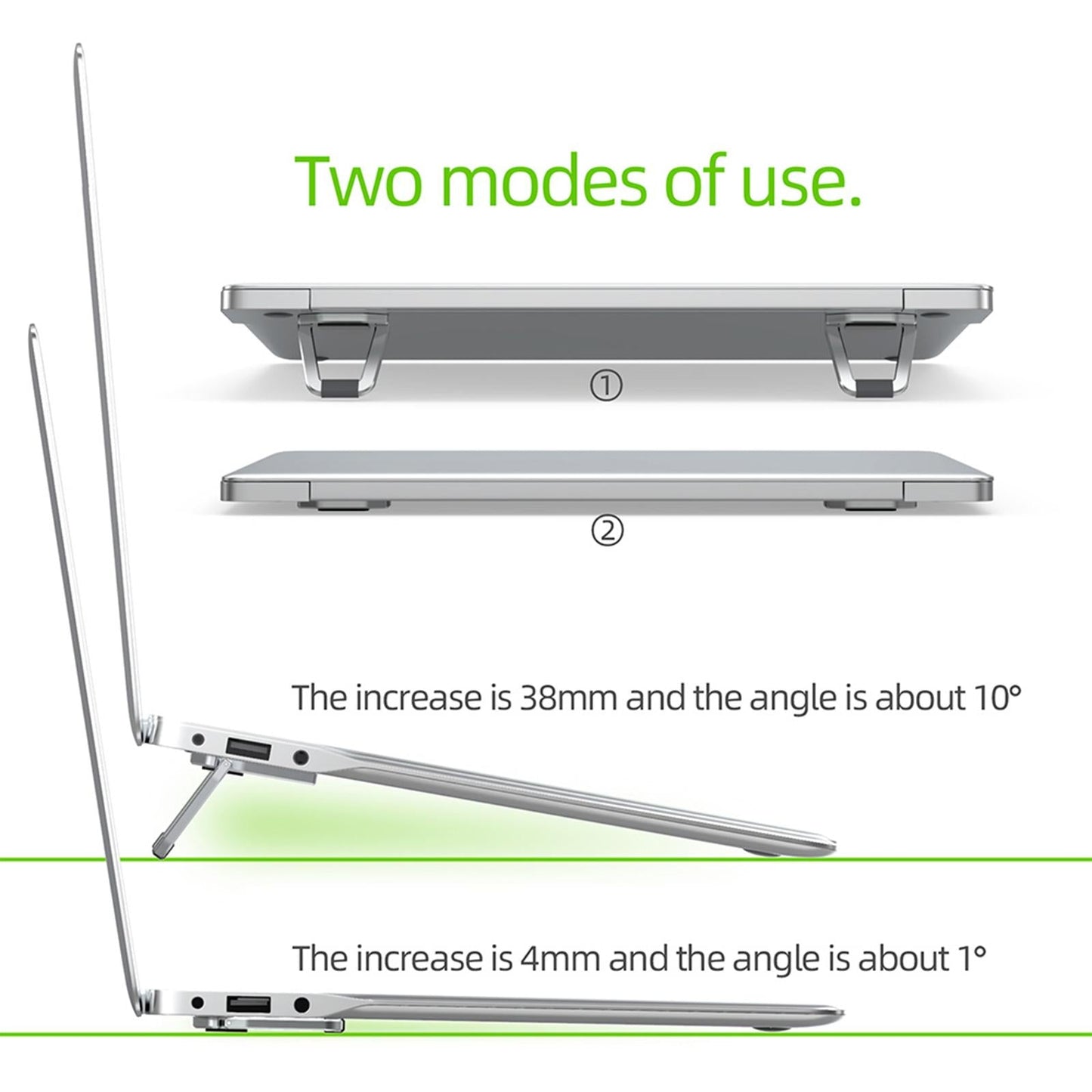 Laptop Stand Base Cooling Bracket Computer Accessories 1 Pair for Office Gray
