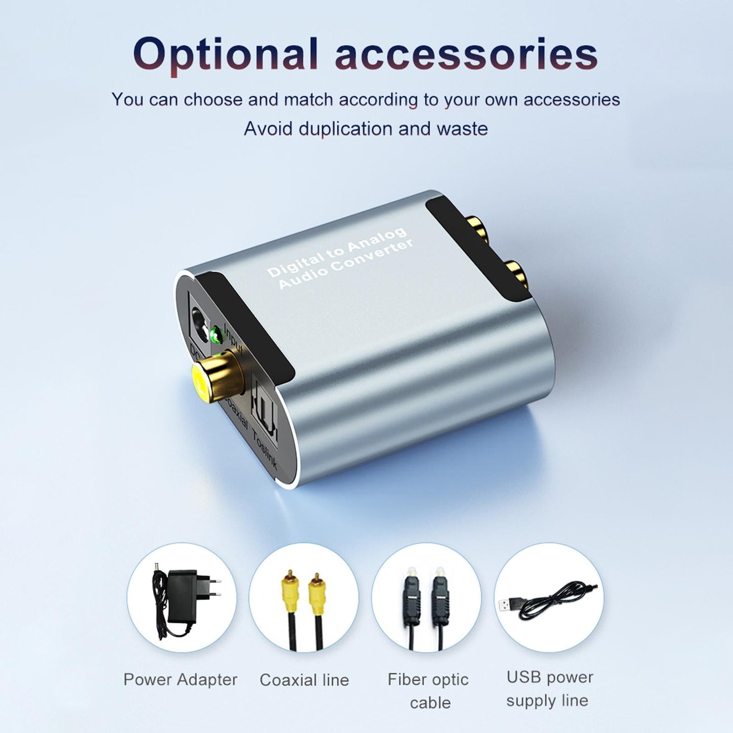 Digital Optical to Analog Analogue Audio Converter with Optical cable