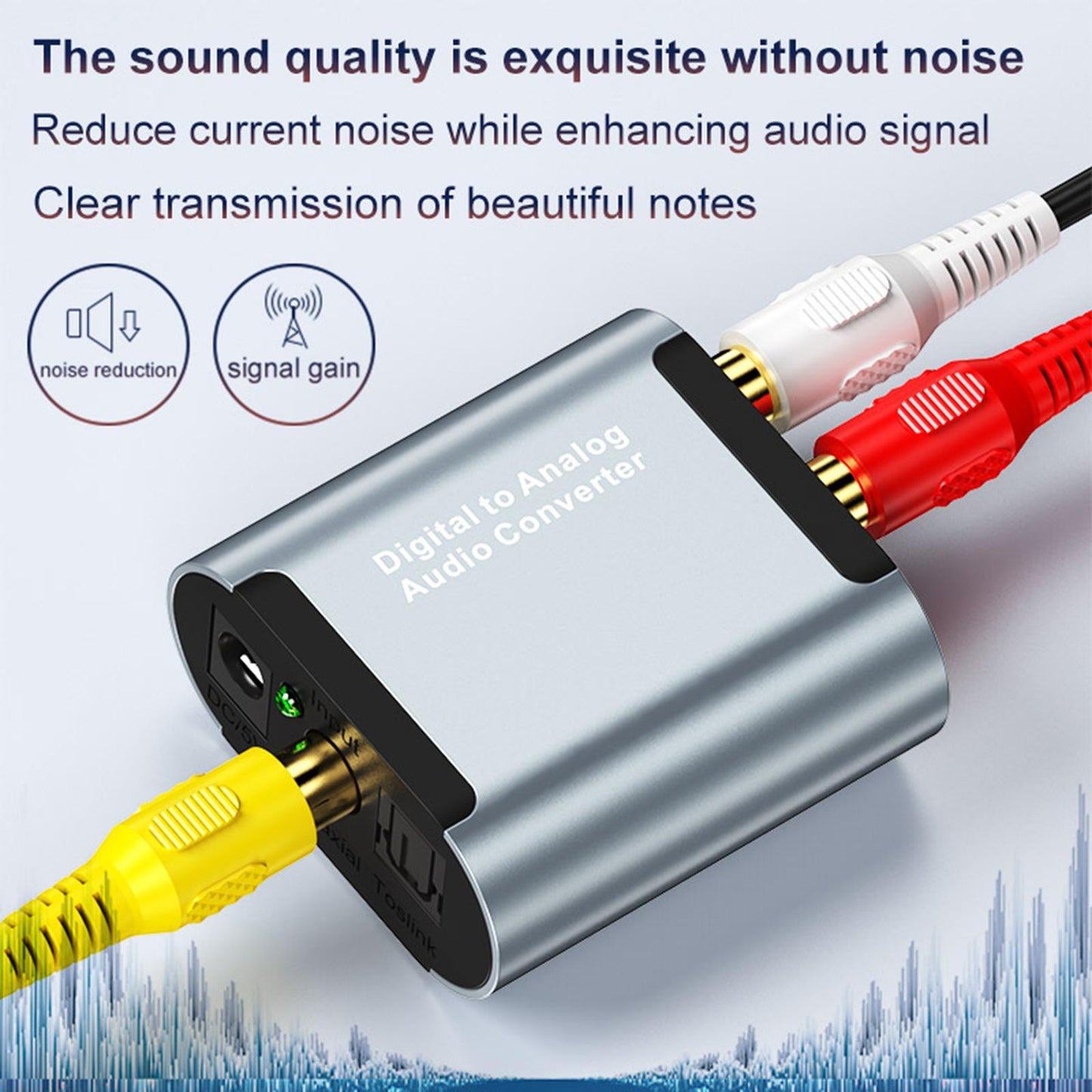 Digital Optical to Analog Analogue Audio Converter with Coaxial cable