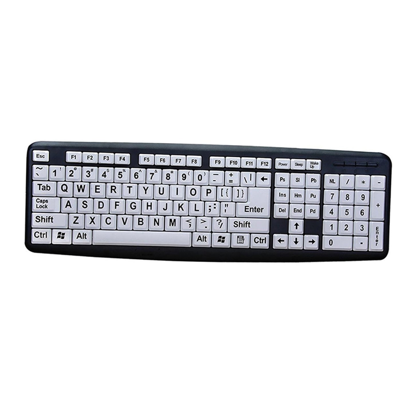 Large Print Computer Keyboard Makes Type Easy for Visual Assistance Senior