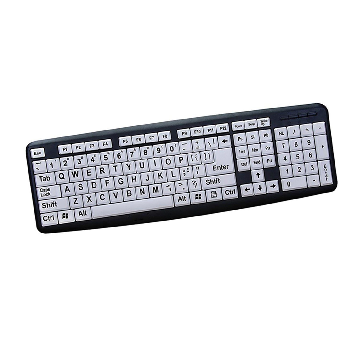 Large Print Computer Keyboard Makes Type Easy for Visual Assistance Senior