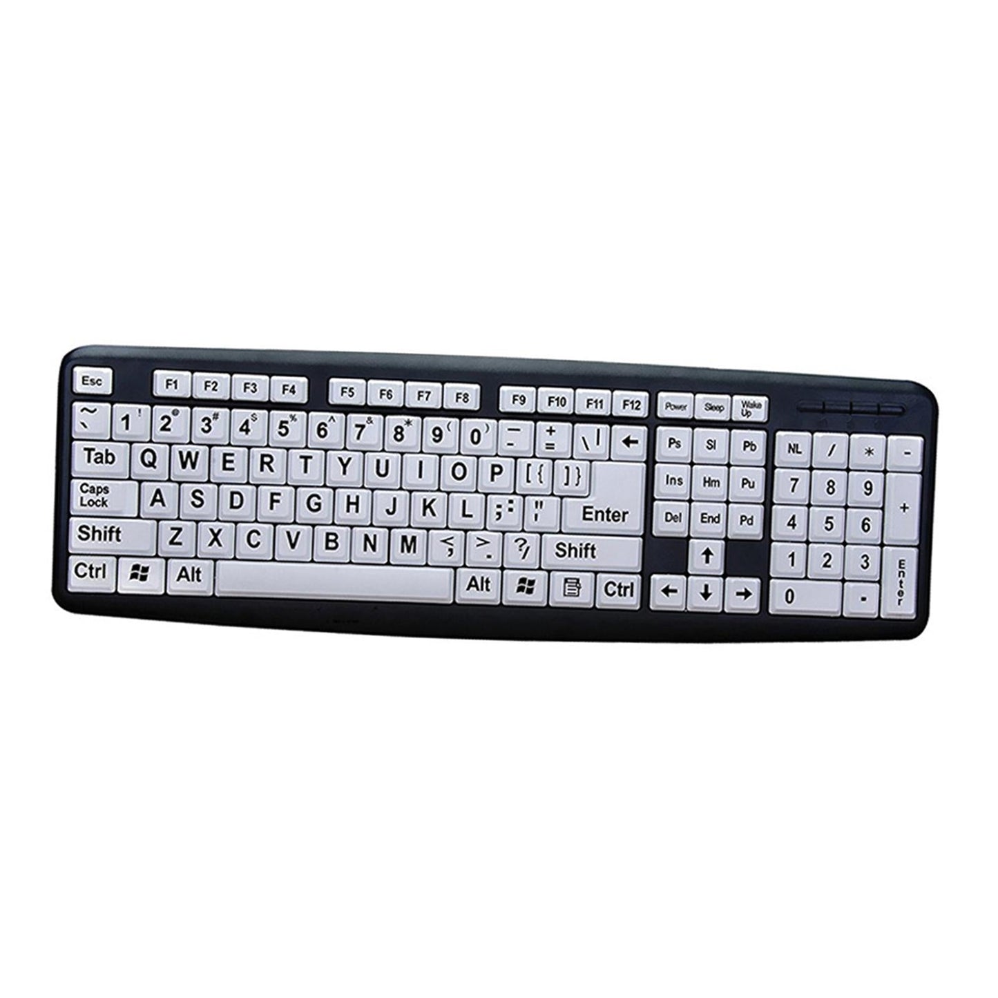 Large Print Computer Keyboard Makes Type Easy for Visual Assistance Senior