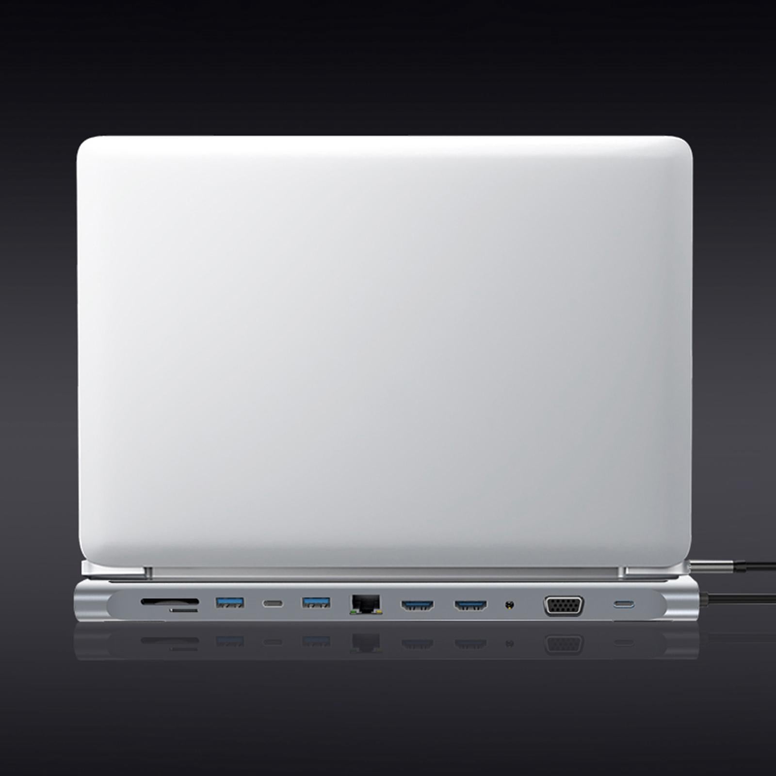 12 in 1 USB C Docking Station USB Type C to HDTV VGA Adapter PD Charging
