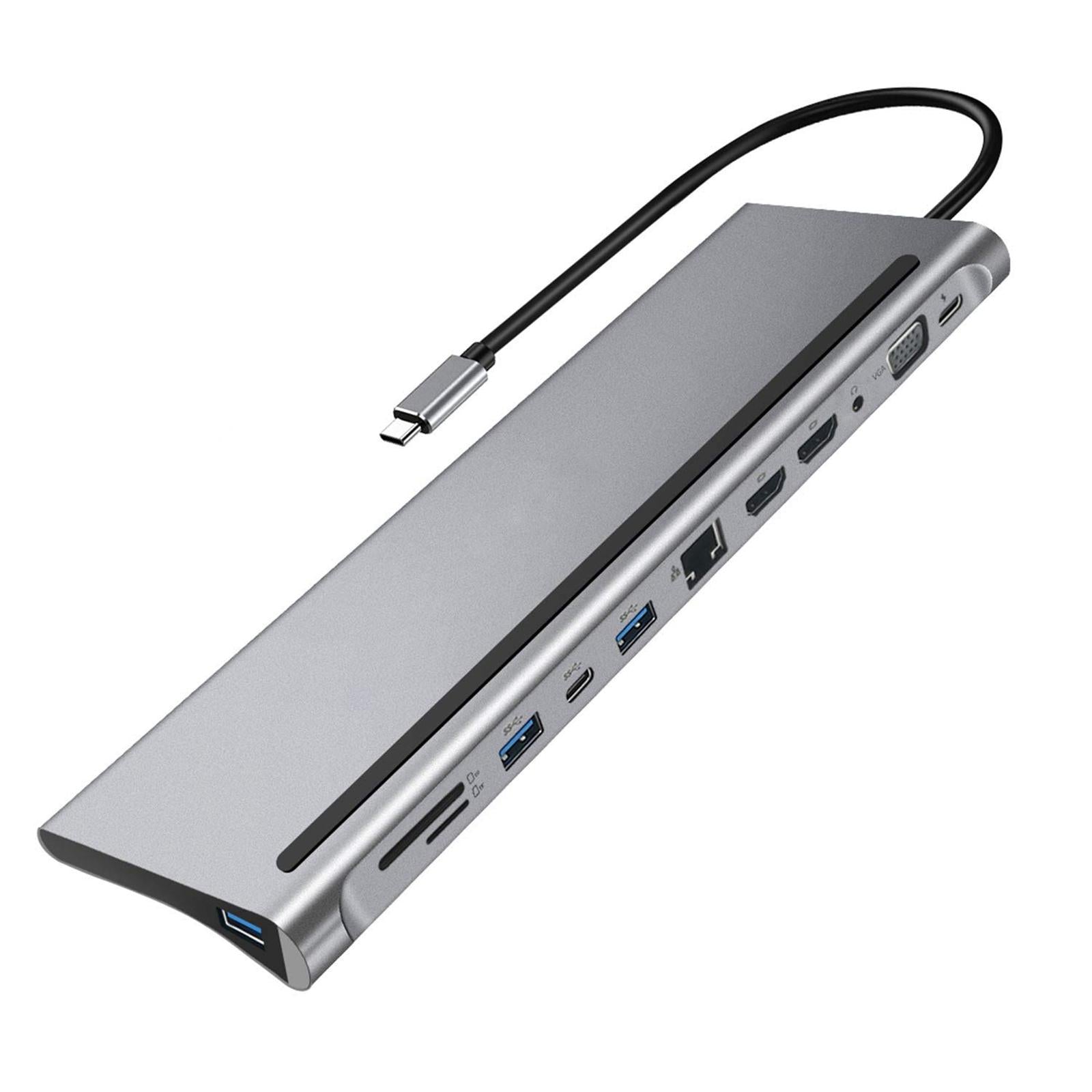 12 in 1 USB C Docking Station USB Type C to HDTV VGA Adapter PD Charging