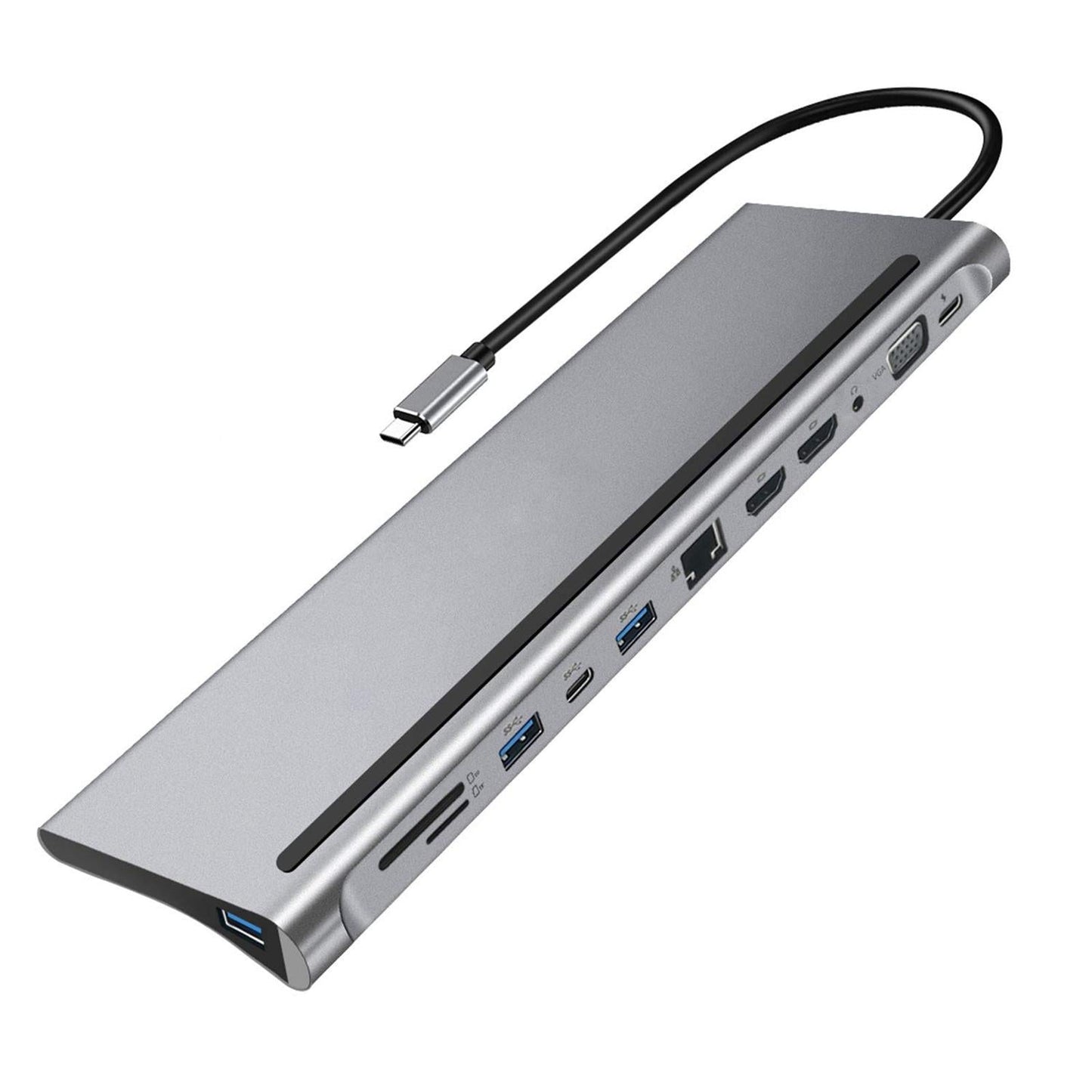 12 in 1 USB C Docking Station USB Type C to HDTV VGA Adapter PD Charging