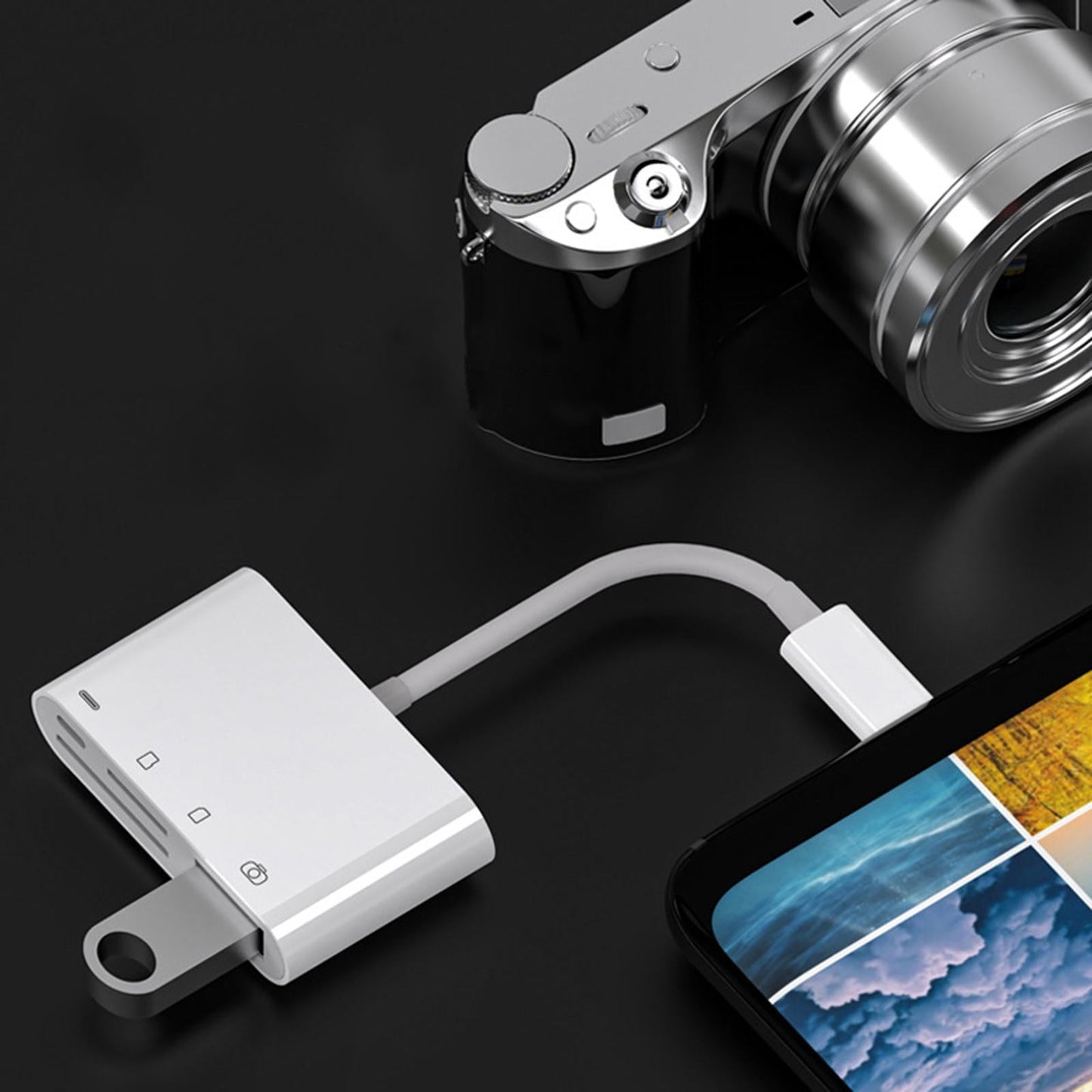 4 in 1 USB C Micro SD TF Memory Card Reader Hub Adapter Connector Splitter