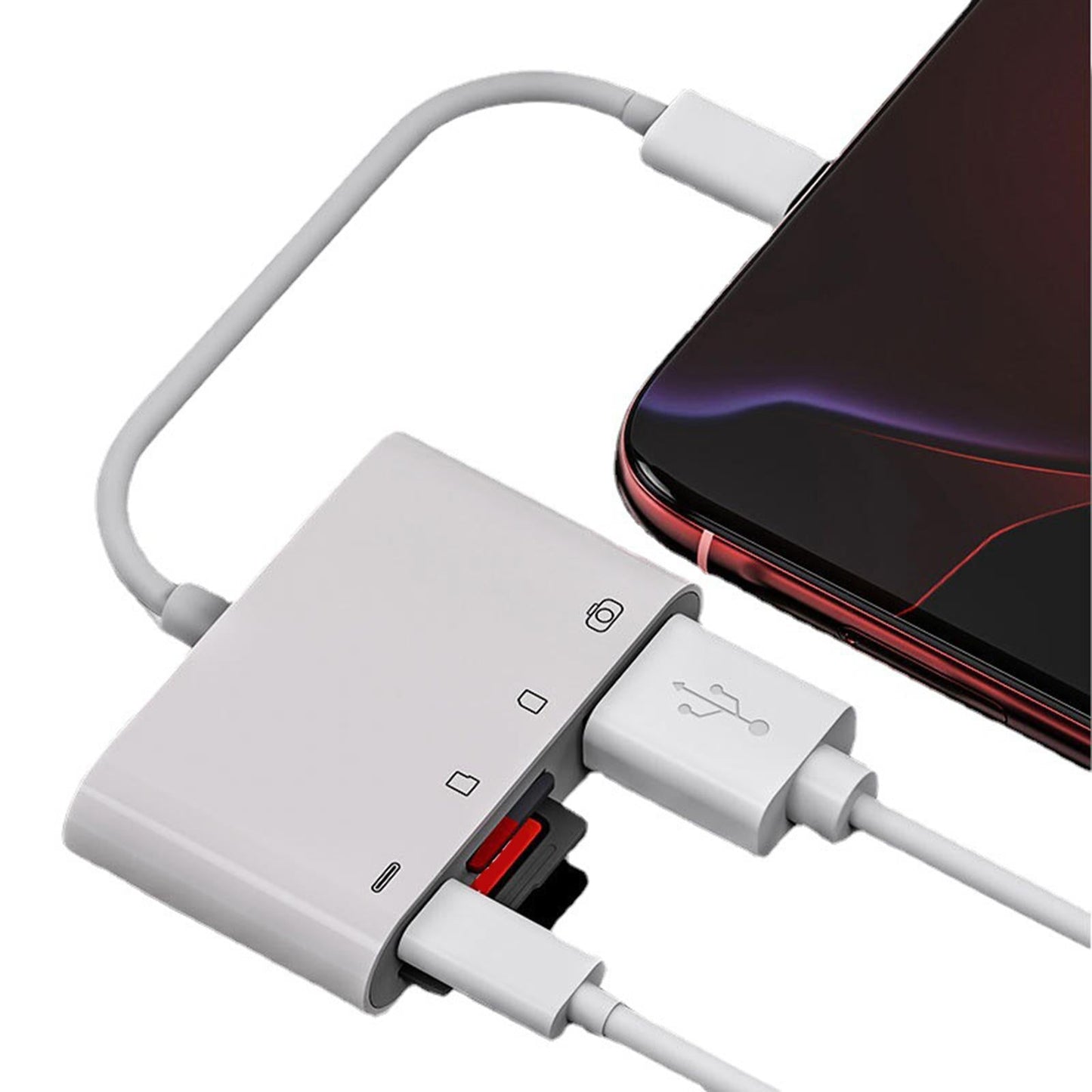 4 in 1 USB C Micro SD TF Memory Card Reader Hub Adapter Connector Splitter