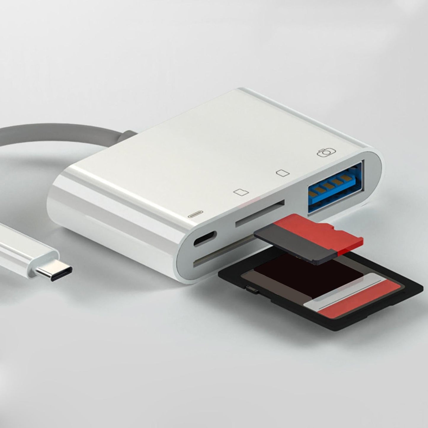 4 in 1 USB C Micro SD TF Memory Card Reader Hub Adapter Connector Splitter