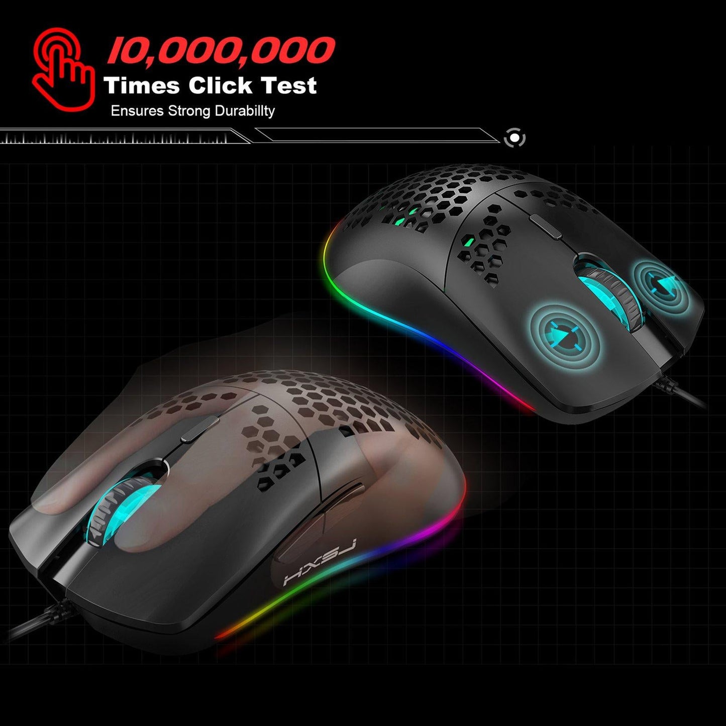 Mini Wired Keyboard RGB Backlit Multi Color 61 Keys Programmable for Laptops Black V700B+J900B