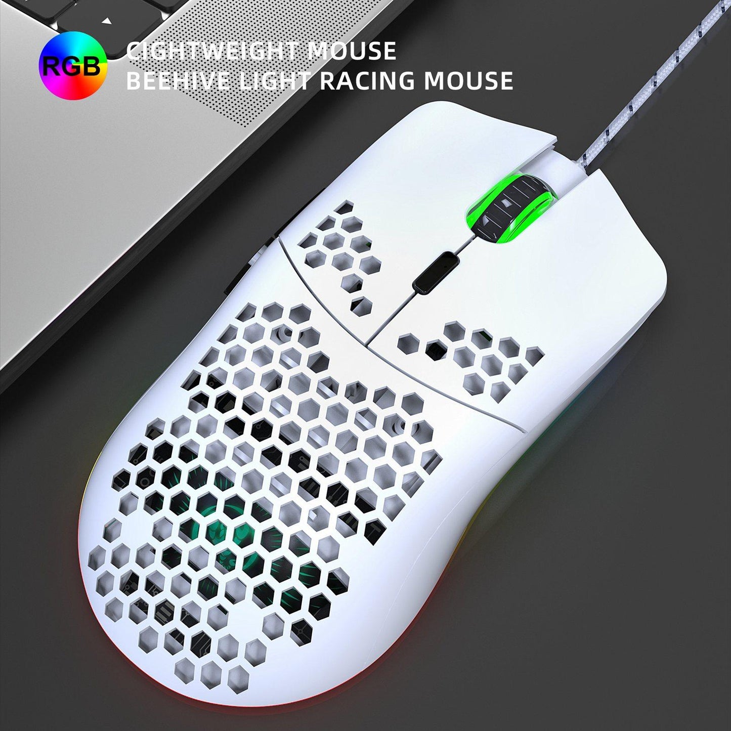 Mini Wired Keyboard RGB Backlit Multi Color 61 Keys Programmable for Laptops White V700W+J900W