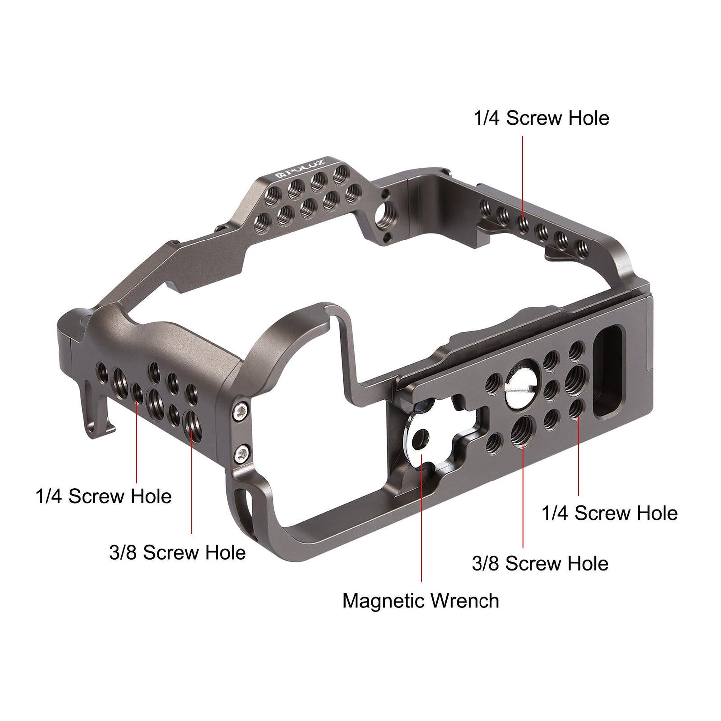 Video Camera Cage Stabilizer for DSLR Cameras for Canon EOS R5 R6/ A7RIII PU3069GT for R5 R6