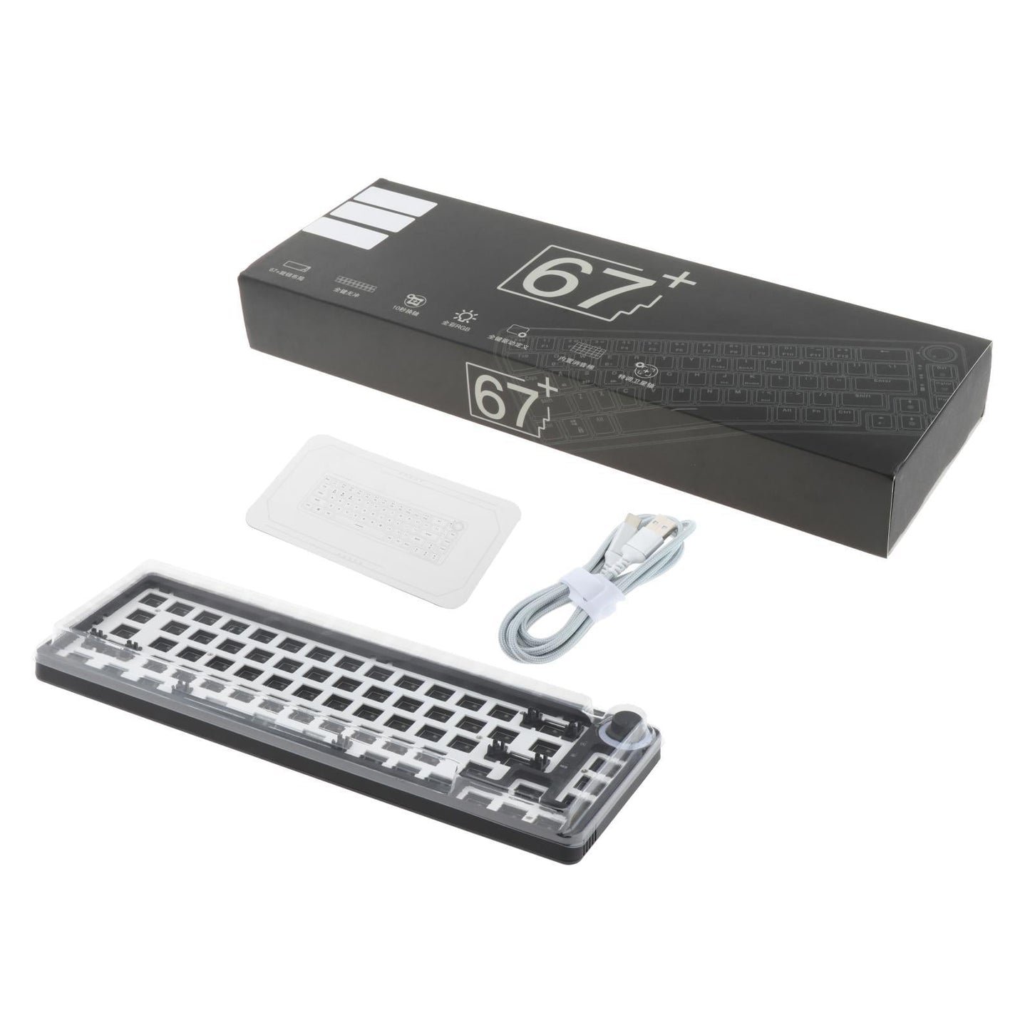 TM680 Hot Swap Mechanical Keyboard Kit RGB Backlight  Wireless Black