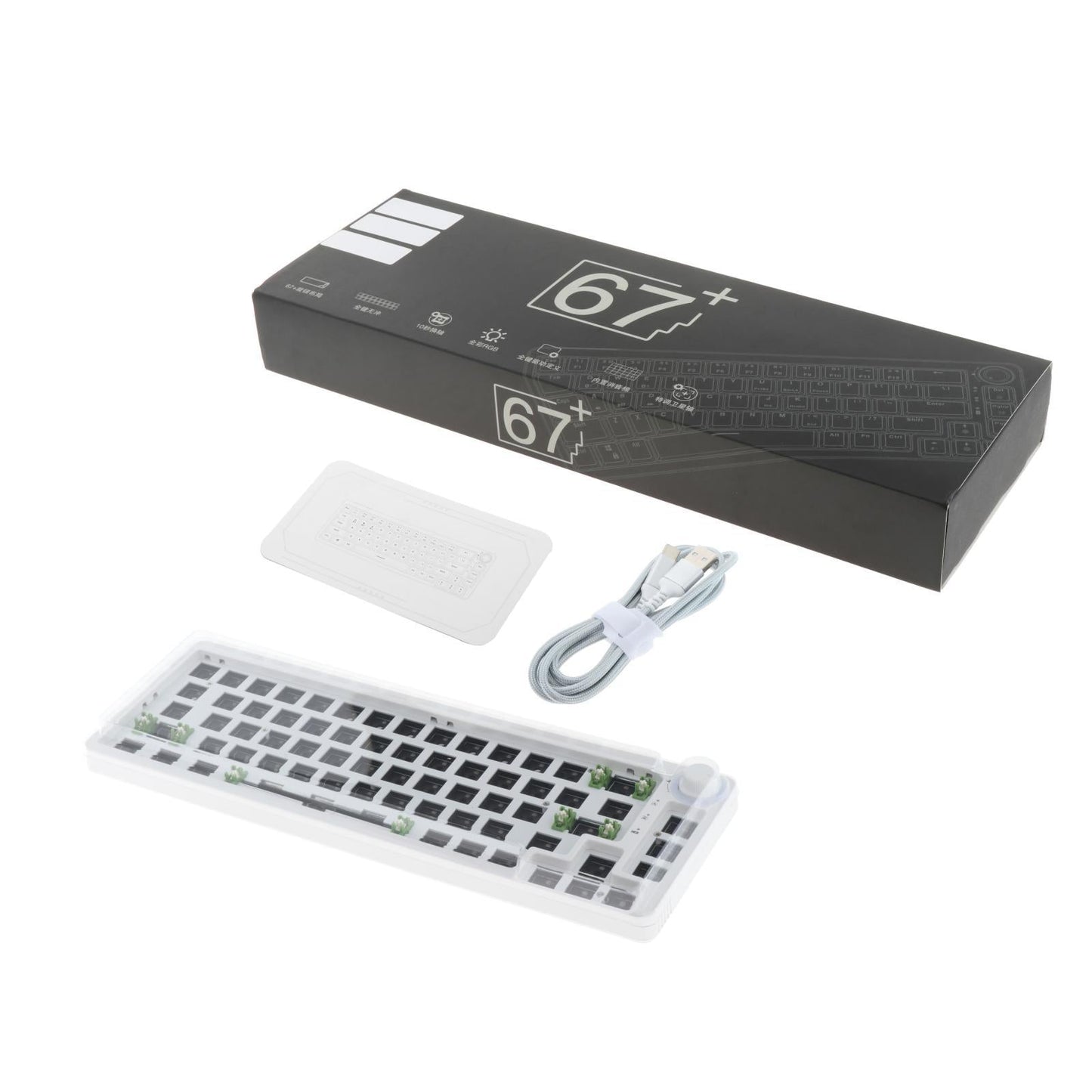 TM680 Hot Swap Mechanical Keyboard Kit RGB Backlight  Wireless White
