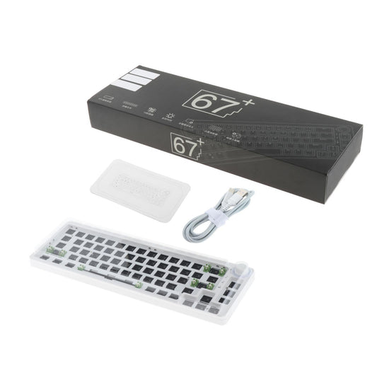 TM680 Hot Swap Mechanical Keyboard Kit RGB Backlight  Wireless White