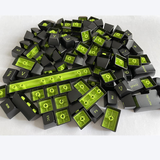 SA Profile 108 Keys Set Keycaps for Mechanical Keyboard Gray Black Letters