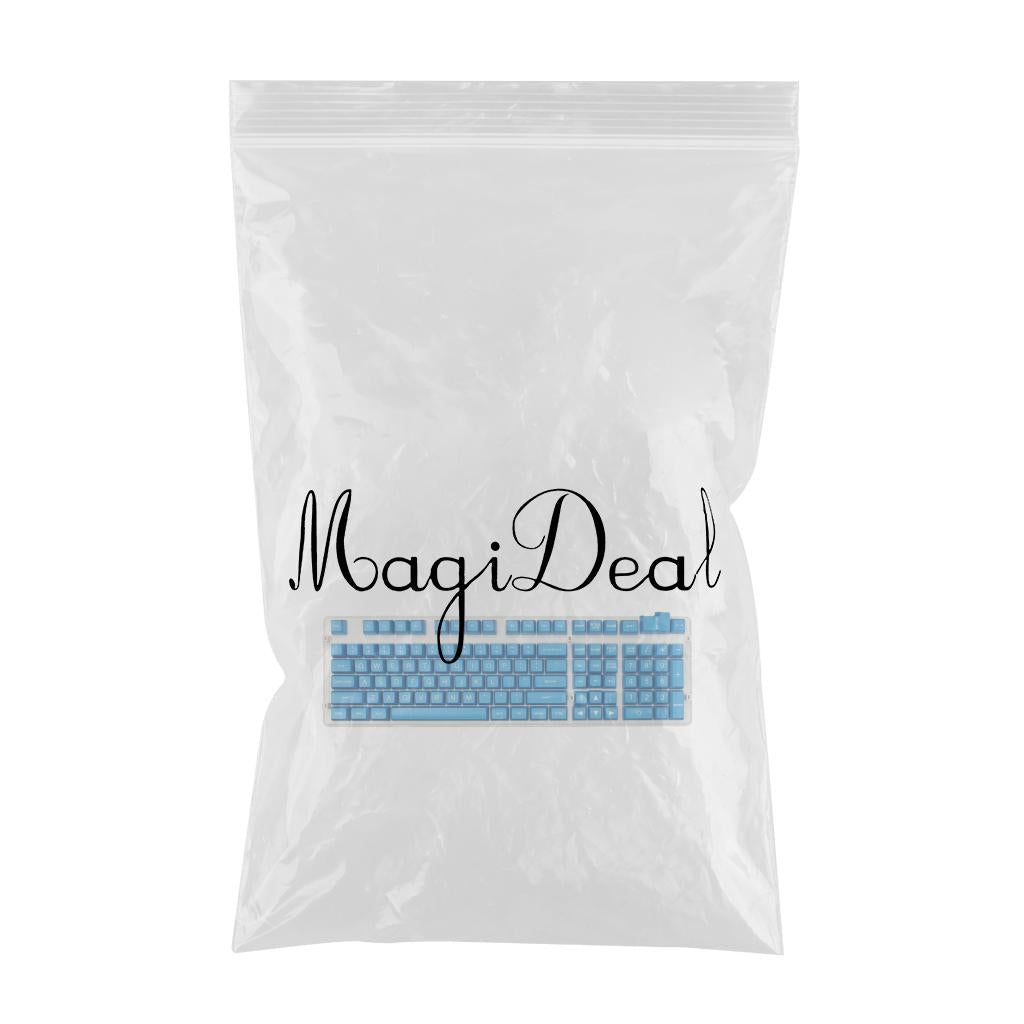 SA Profile 108 Keys Set Keycaps for Mechanical Keyboard Blue White Letters