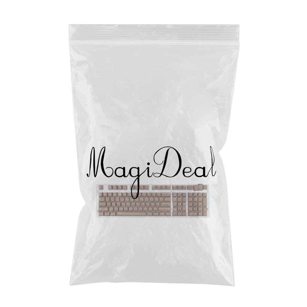 SA Profile 108 Keys Set Keycaps for Mechanical Keyboard Brown Black Letters