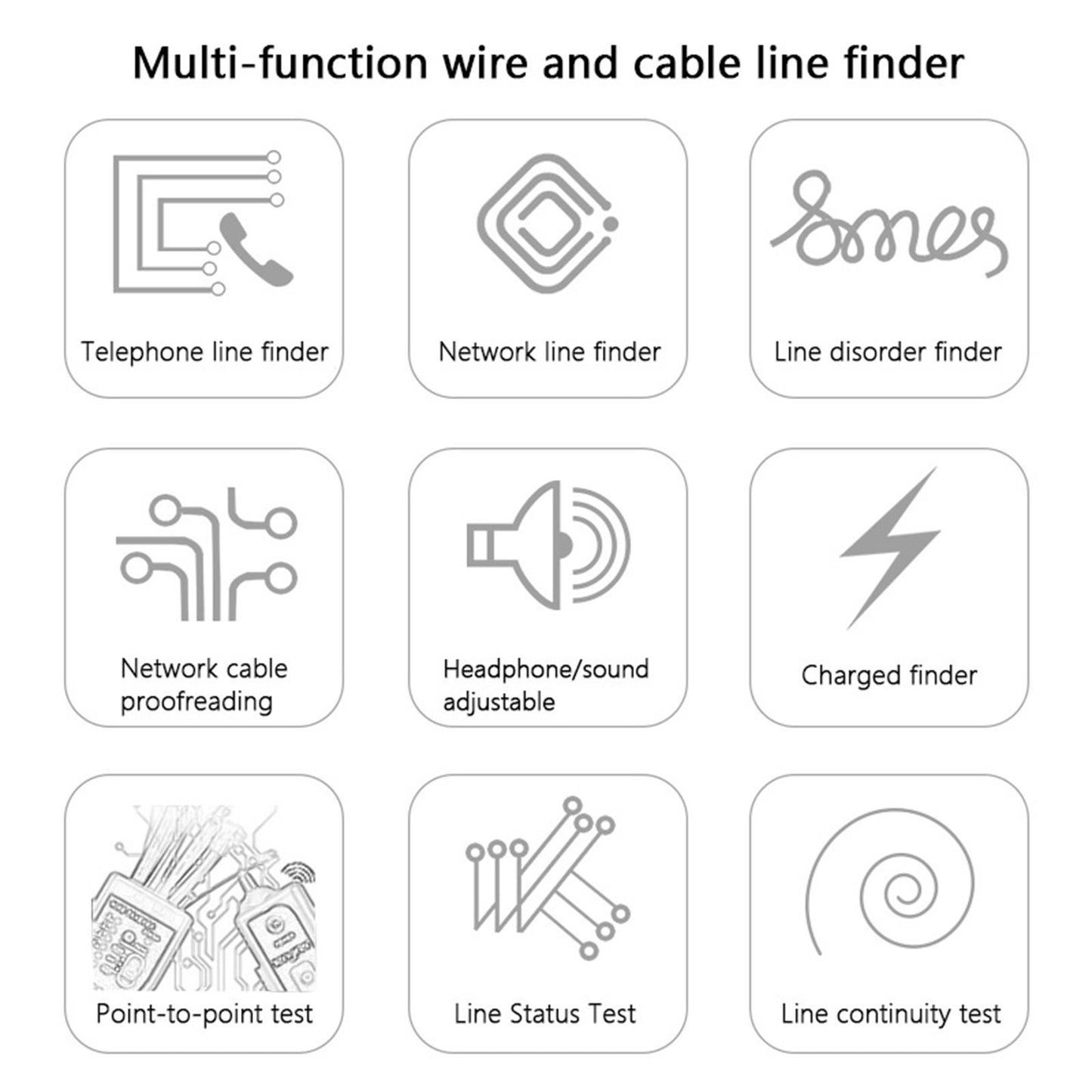 Cable Tracker Repair Tool Range 100 Hz-300 KHz Telephone Wire for Cat5 Cat6