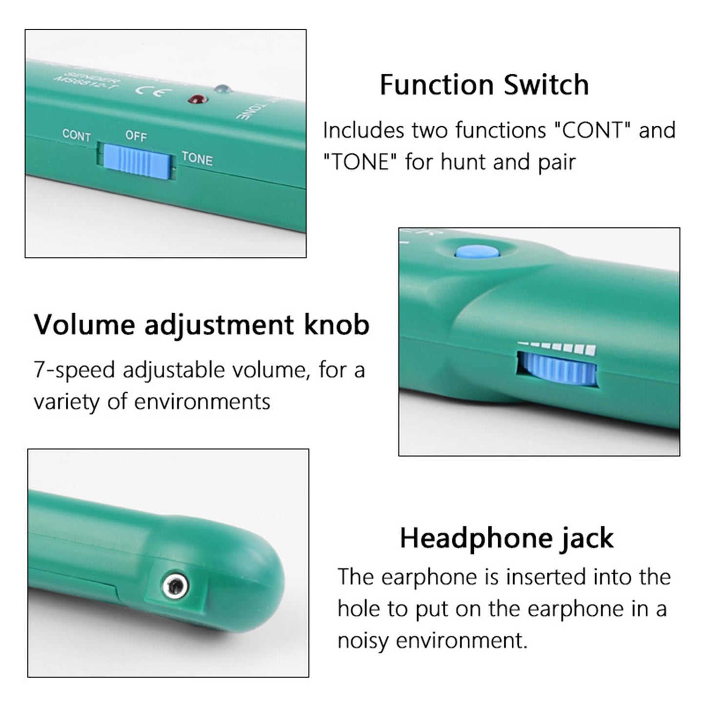Cable Tracker Repair Tool Range 100 Hz-300 KHz Telephone Wire for Cat5 Cat6
