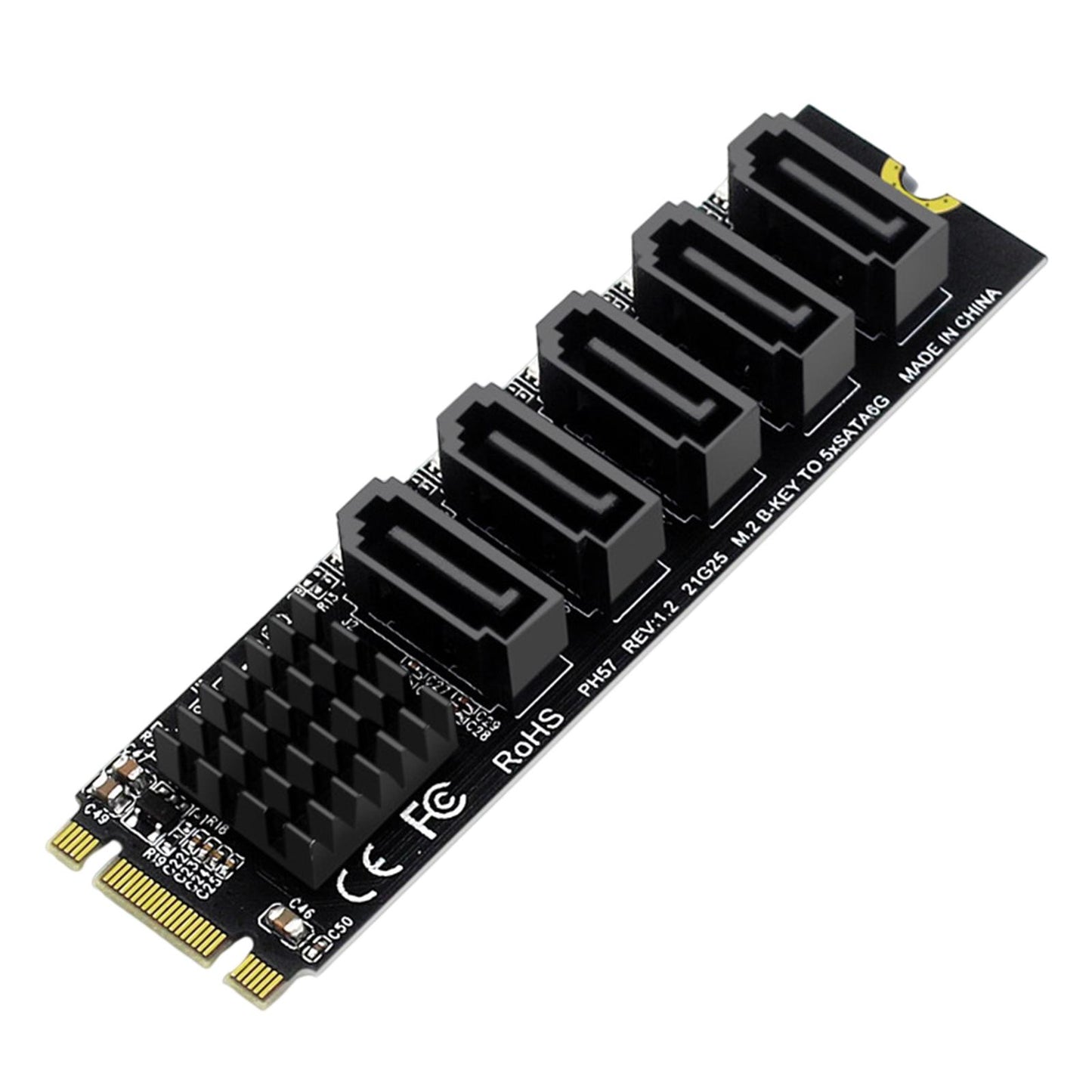 Expansion Card SATA3 6Gbps 5 Port Support SSD HDD Hard Disk Internal for M.2