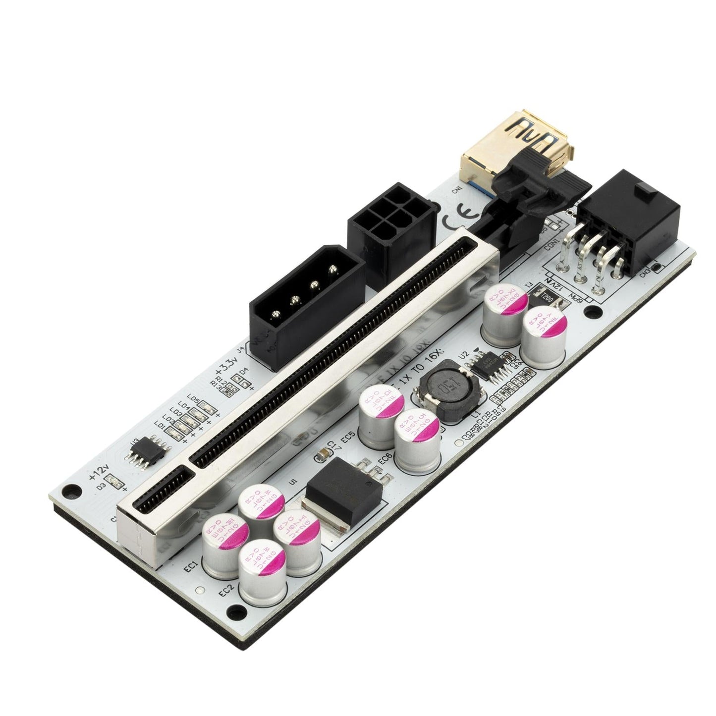 USB 3.0 PCI-E Riser Card with 23.62'' USB 3.0 Cable 16x Riser Adapter Card