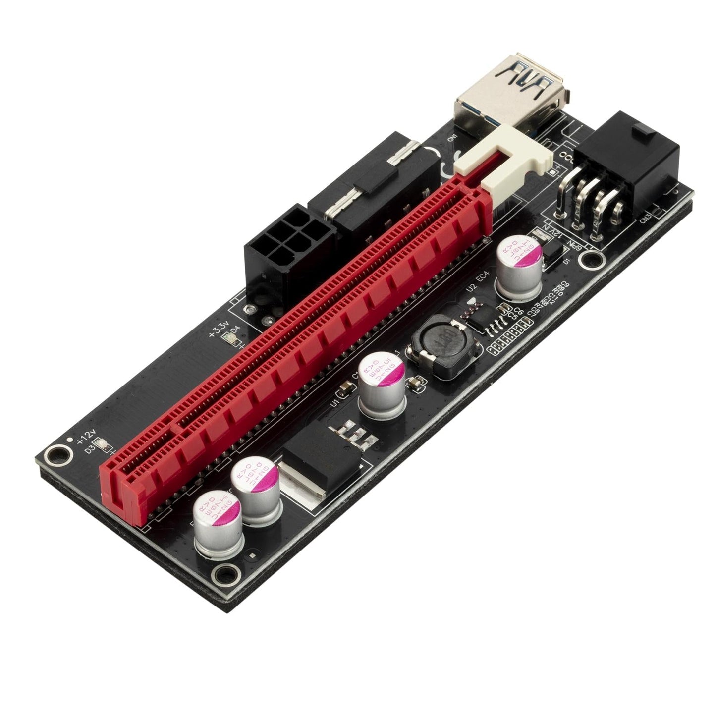USB 3.0 PCI-E Riser Adapter 15Pin to 6 Pin Power 1x 4x 8x 16x Extender