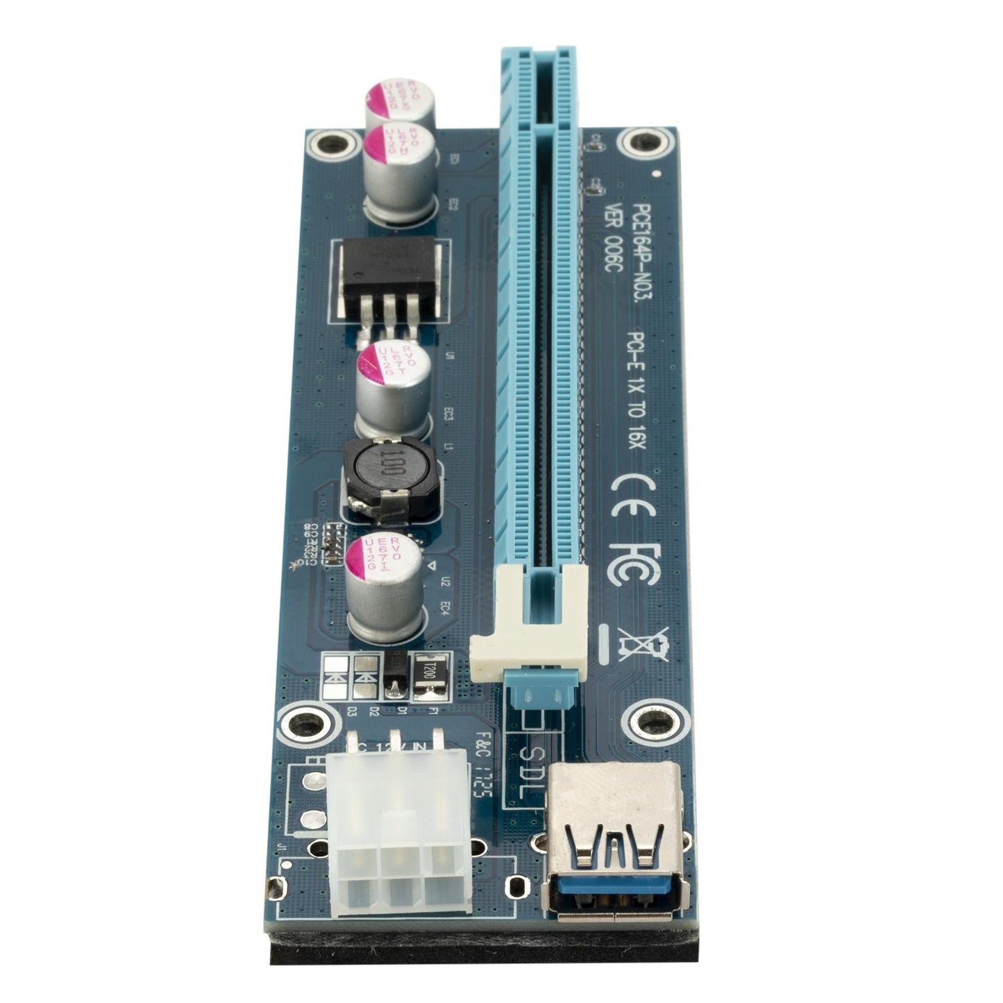 PCI Express Riser 1x to 16x PCIe USB 3.0 Adapter Card GPU Riser Adapter