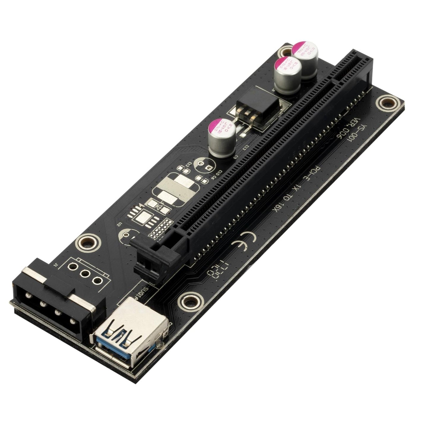 PCIe Riser Card Adapter GPU Riser Adapter 6-Pin PCI-E to SATA Power Cable