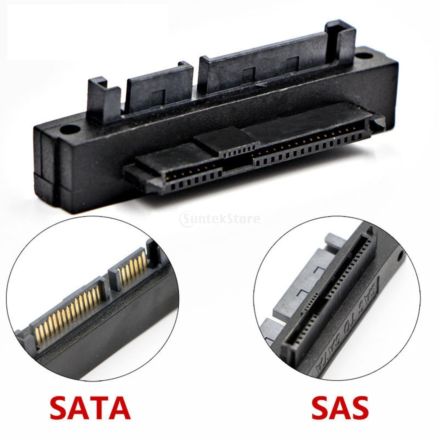SAS 22 Pin to 7 Pin + 15 Pin SATA Adapter Converter 90 Degree Straight Head