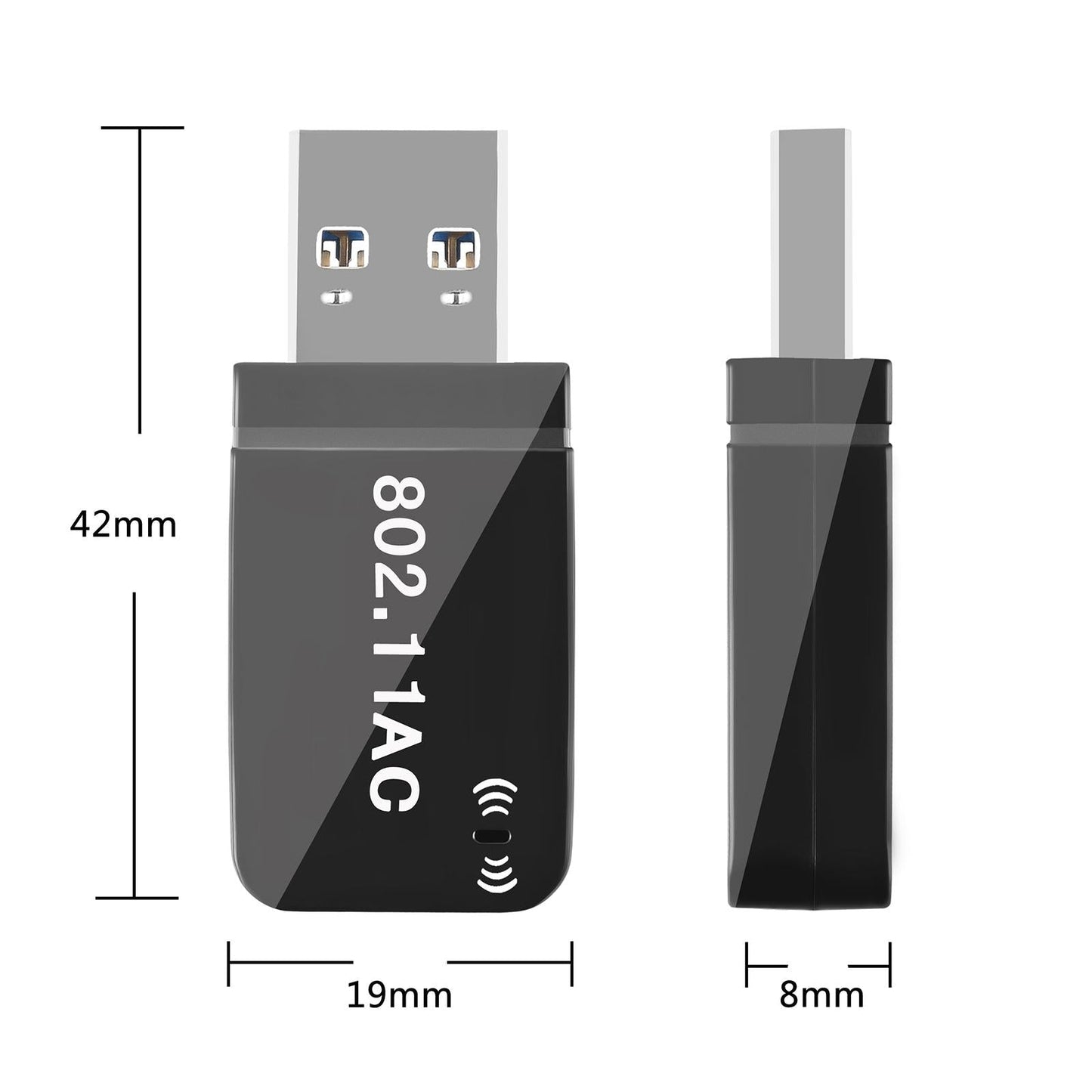 1200Mbps USB WiFi Adapter Dual Band 2.4G/5G 802.11AC for Desktop PC Computer