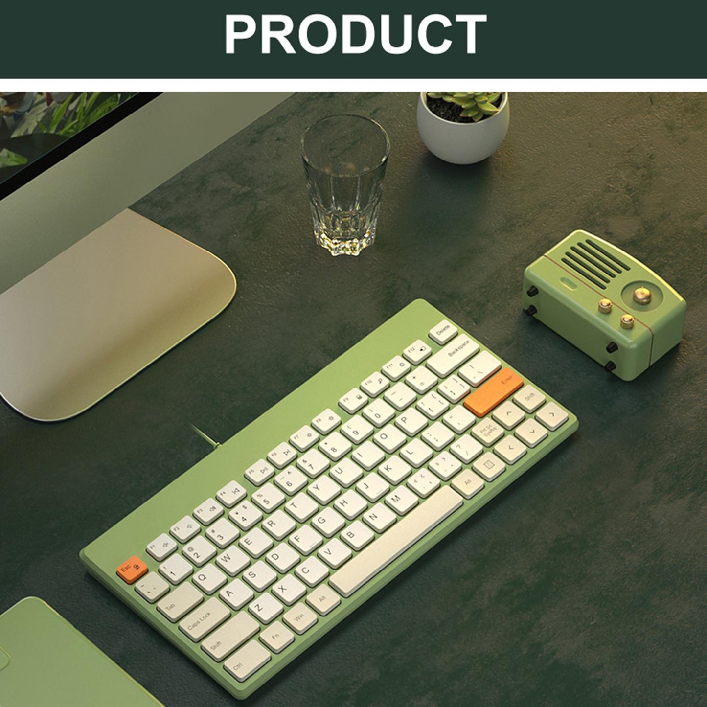 78 Keys Keyboard USB Keyboard Computer Desktop Light Portable Win 8 Black