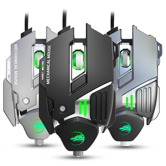 Gaming Mouse 7 Buttons 7200DPI Backlit for Computer Laptop Desktop PC Silver