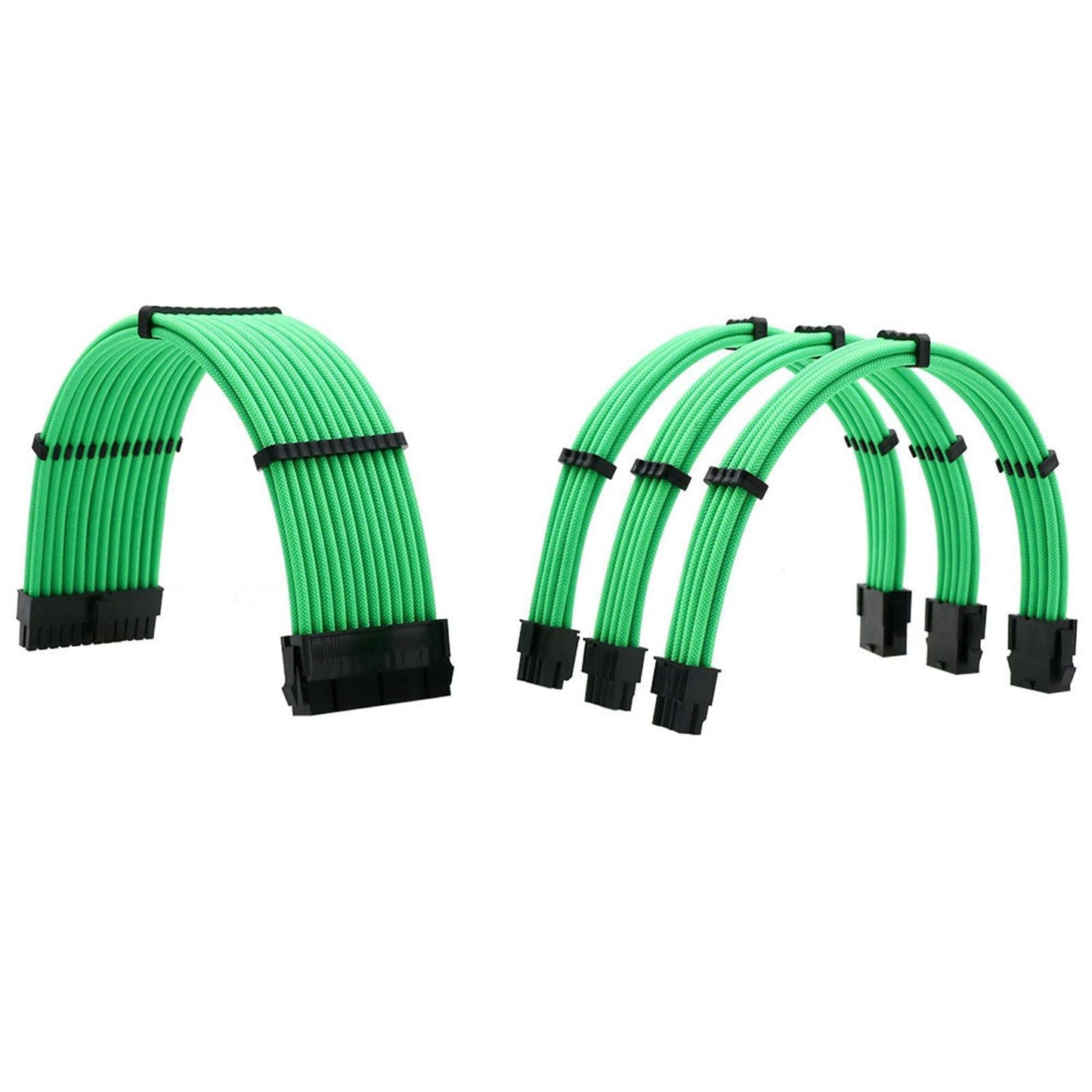 PSU Extension Cable Kit 30cm Motherboard 20+4P 8P 8P 2x PC 4 Lines Green