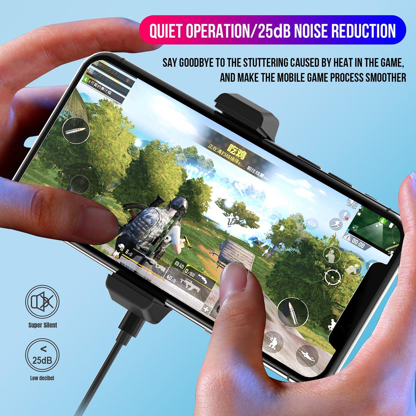 Mobile Phone Radiator Retractable for Live Stream for 4 to 6.5 Phones Black"