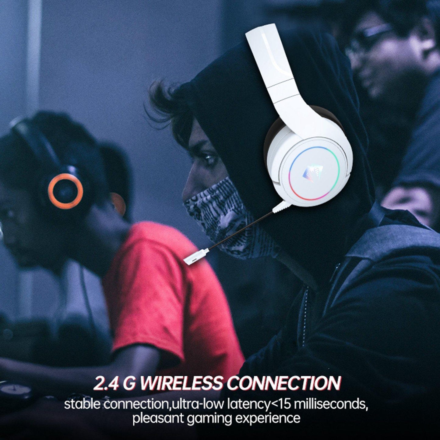 Gaming Headset Noise Cancellation for Travel USB to Type-C Adapter white