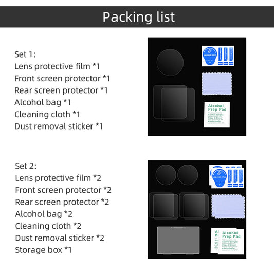 Action Protector Screen Film for DJI Action 2 Screen Protector Foils Set 2