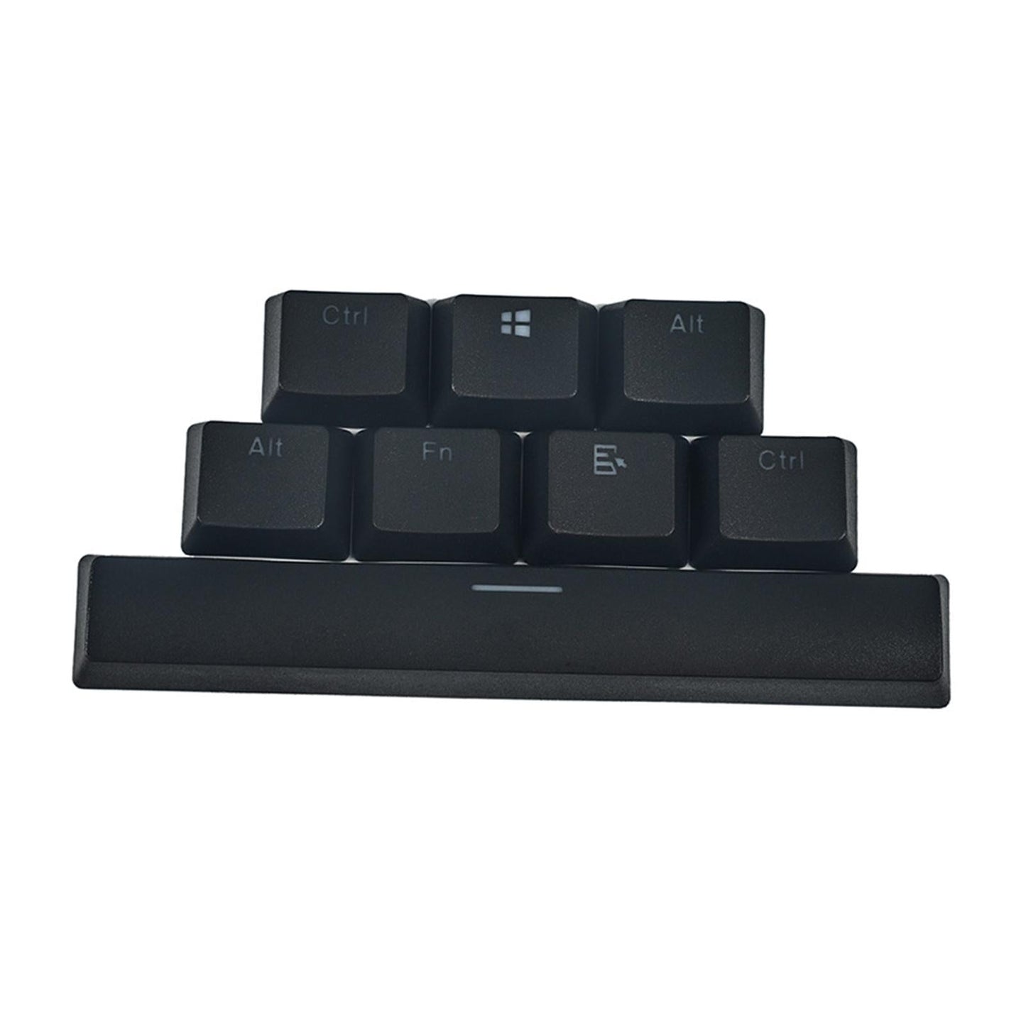 8 Pieces PBT Two-Color Translucent Keycaps for Mechanical Keyboard Black