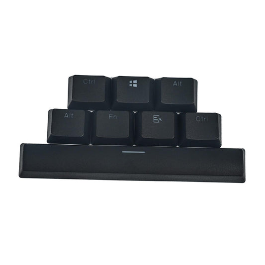 8 Pieces PBT Two-Color Translucent Keycaps for Mechanical Keyboard Black