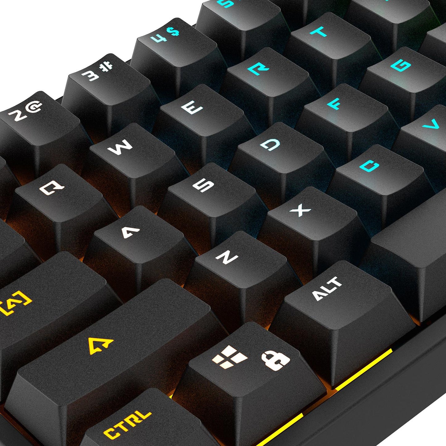 61Keys Mechanical Gaming Keyboard RGB Illuminated Multi Color LED Backlit