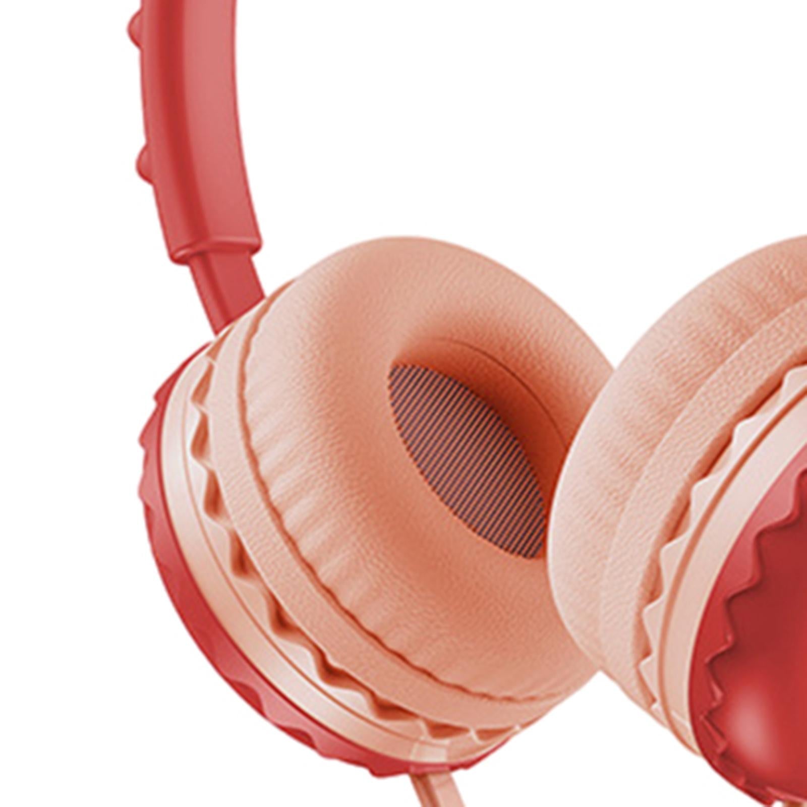 Kids Wired Headphones Over Ear Lightweight Portable for Child  red